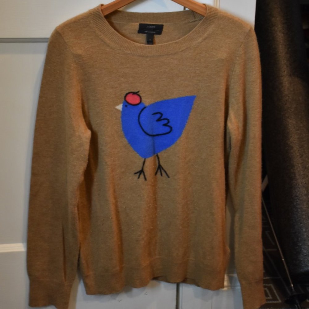 Cute J Crew Bird Crew Neck Sweater